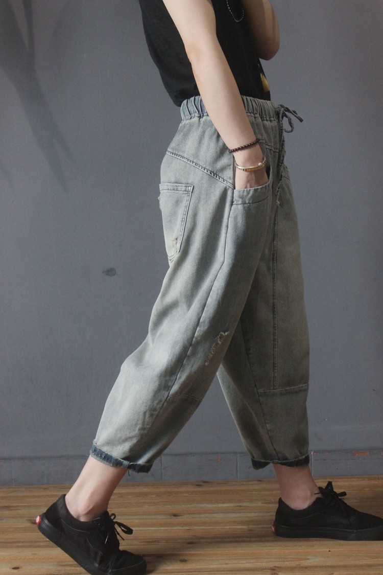 Korean Fashion S Mom Jeans Straight Pockets Ripped Jeans In Light