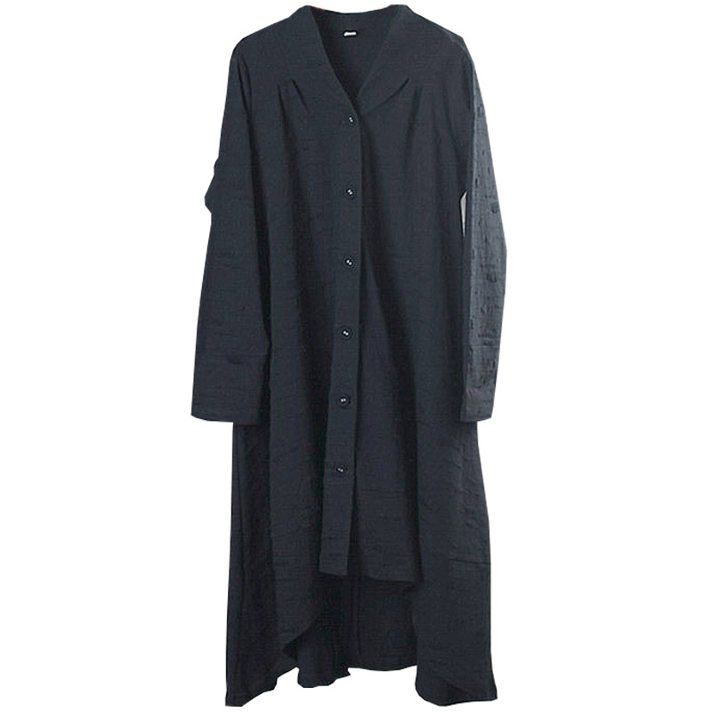 New Arrival Asymmetrical Plus Size Winter Coat Long Sleeve Black Duster ...