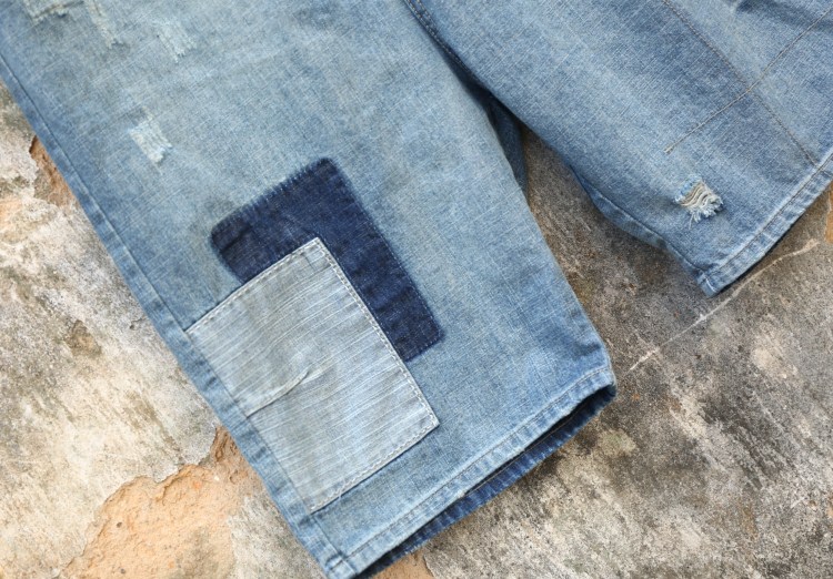 patchwork baggy jeans