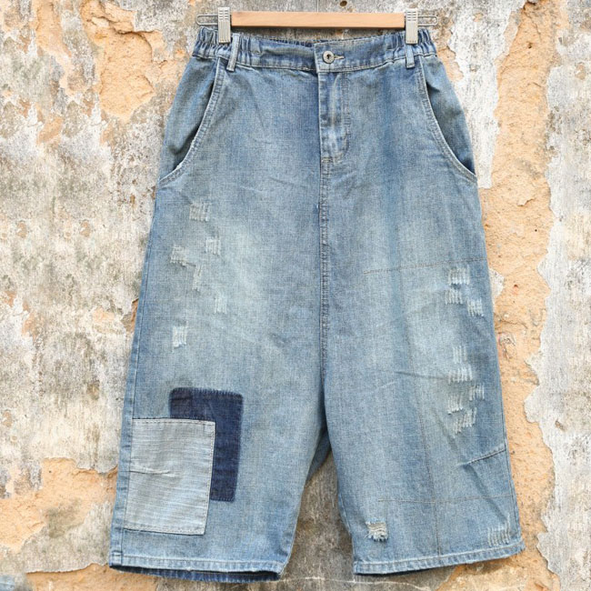 patchwork baggy jeans