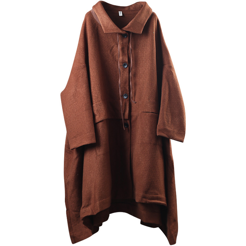 Original Design Double-Faced Wool Coat Caramel Cape Overcoat in Caramel ...