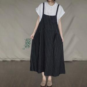 overall dress striped