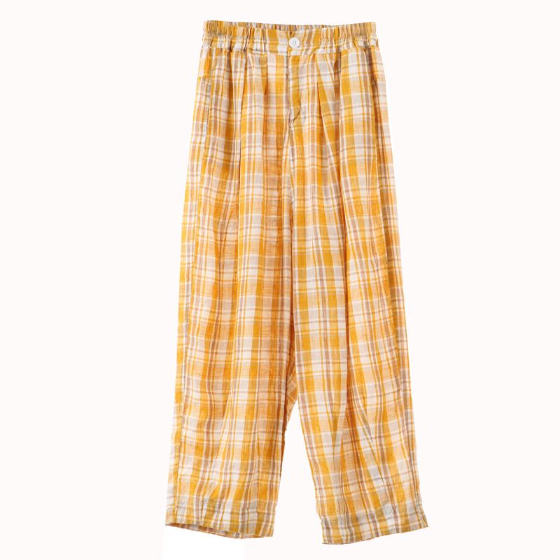 yellow gingham pants