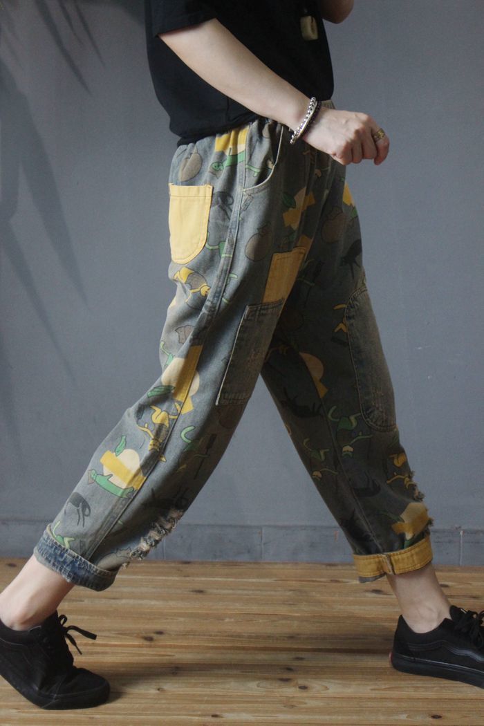 baggy patchwork jeans