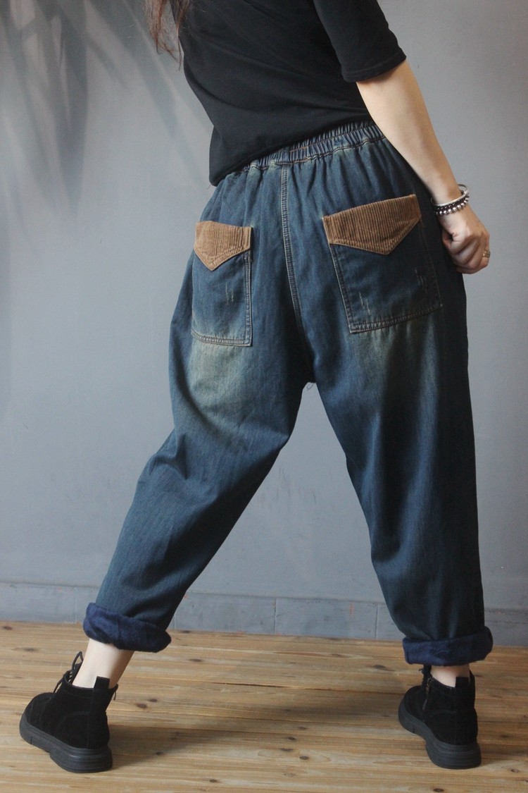 patchwork baggy jeans