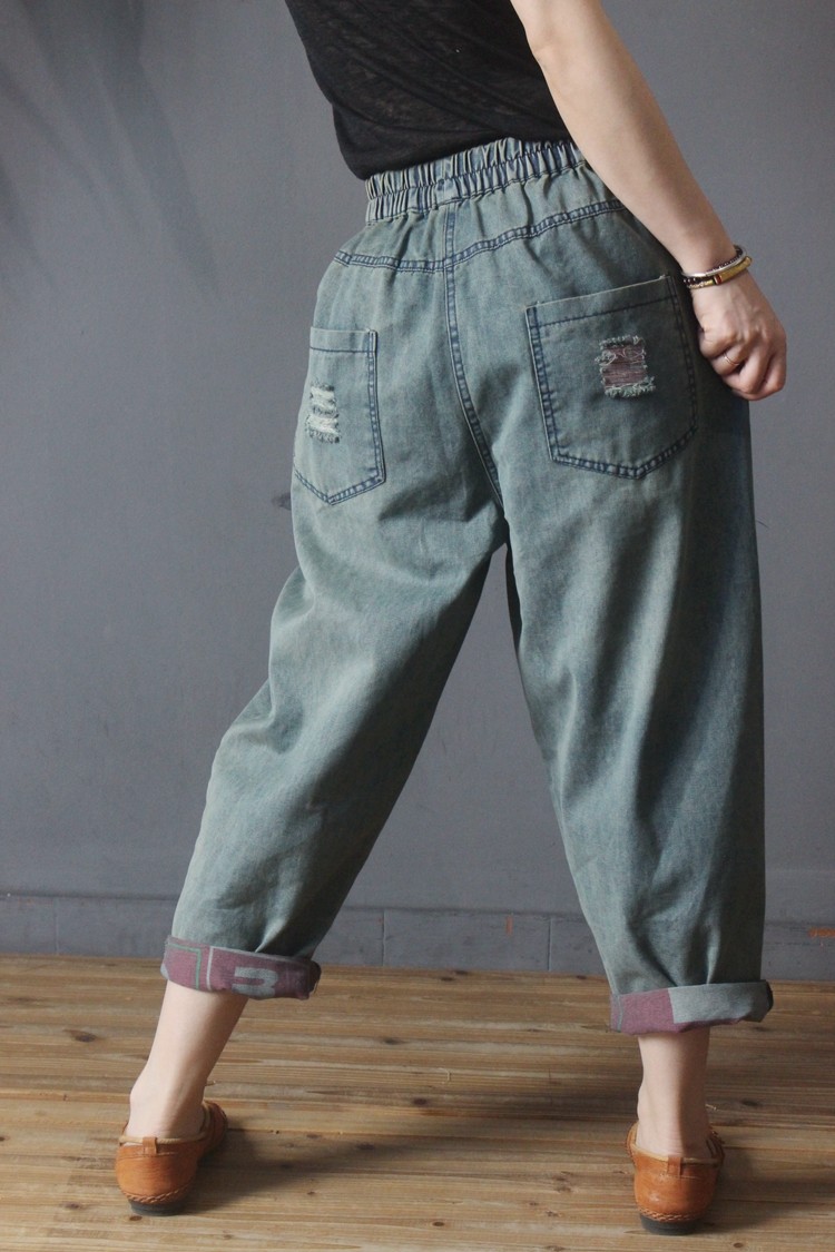 patchwork baggy jeans