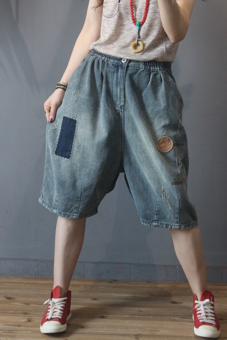 baggy jean shorts womens