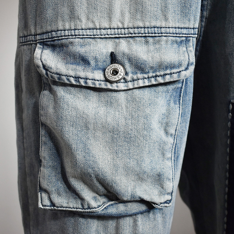 flap pocket baggy jeans