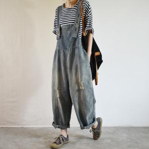 plus size ripped overalls