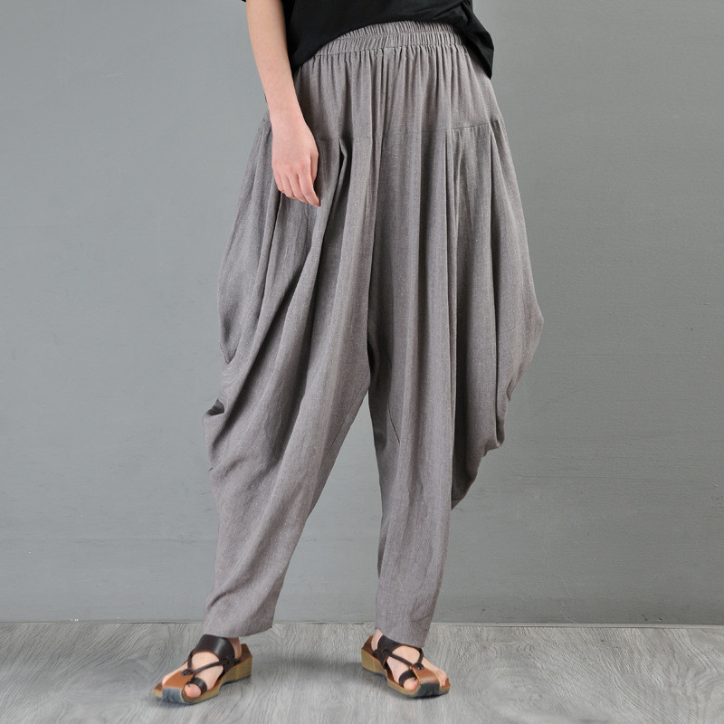 Original Design Linen Tapered Pants Customized Plain Thai Harem Pants ...