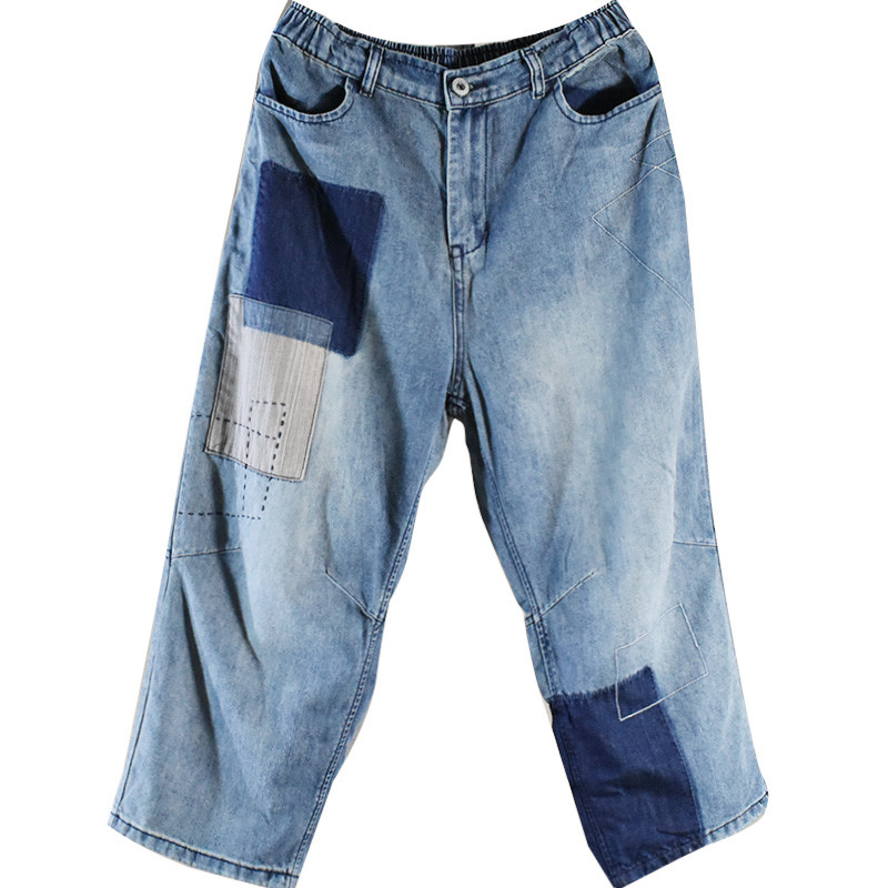 patchwork baggy jeans