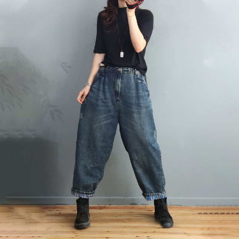 dark wash baggy jeans