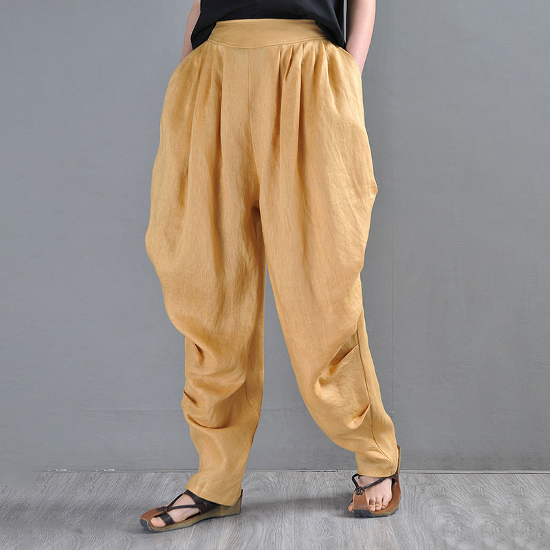 Summer Loose Yellow Pants Womens Designer Yellow Pants In Yellow Pink   5531 P 1617661970950 