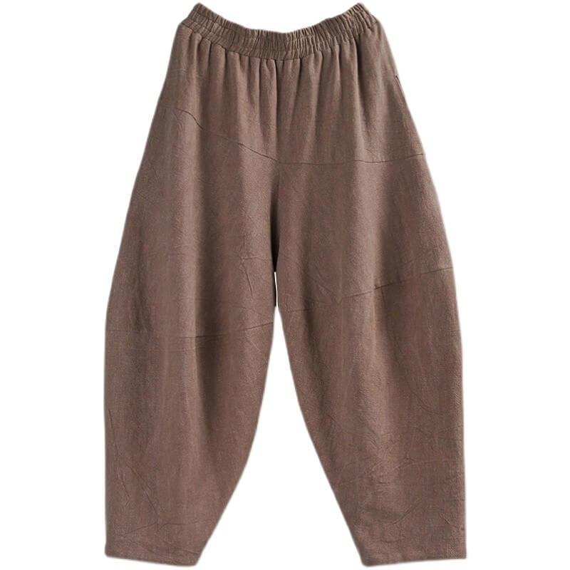 Chunky Linen Winter Loose Pants Solid Colors Harem Pants in Red Dark ...