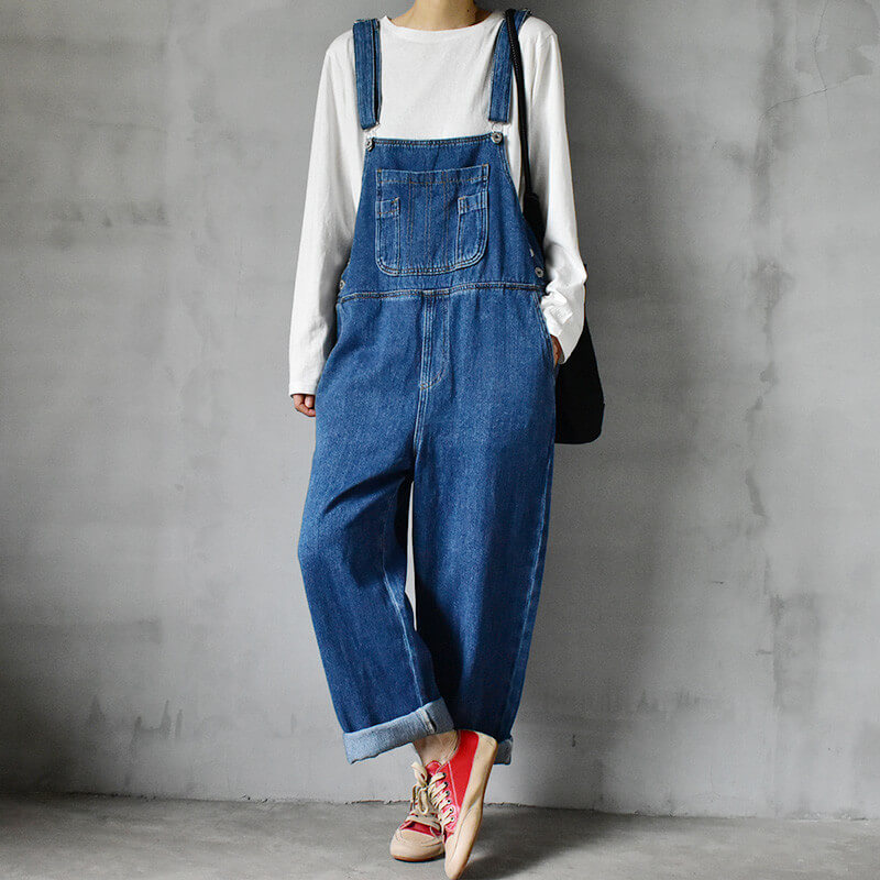 Street Chic Adjustable Straps Overalls Wide Leg Casual Dungarees in ...