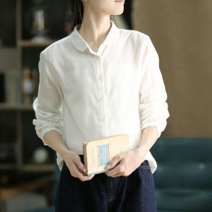 BASIC PETER PAN COLLAR SHIRT - Navy blue