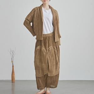 Long Sleeves Linen  Casual Short Jacket